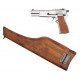 Страйкбольный пистолет WE BROWNING HI POWER, хромированный, металл, с кобурой прикладом WE-B006